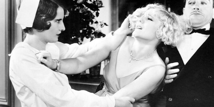 Nurse Lora Hart (Barbara Stanwyck) finally reaches her limit with neglectful & drunken mother, Mrs. Ritchie (Charlotte Merriam), in Night Nurse (1931). A 72 minute, pre-code, crime drama directed by William ‘Wild Bill’ Wellman. It was during the making of this film that Stanwyck and Wellman struck up a lifelong friendship, eventually making four more films together.